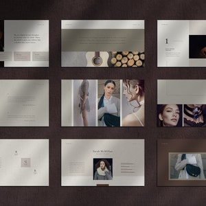 Earthy Fashion Company Profile Presentation Template for PowerPoint and Keynote with Neutral Colors image 8
