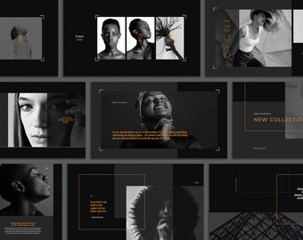Modern and Professional Photography Portfolio Cygni Presentation Template with Dark Theme for PowerPoint, Keynote and Google Slides