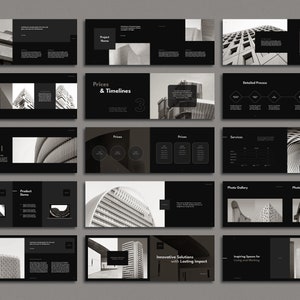 Minimalist Architecture Brochure Template with Dark Theme, Landscape Orientation, and Free Photos for Adobe InDesign and Affinity Publisher image 10