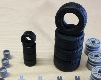NEW LEGO VEHICLE Lot Race Tires 30.4x14 14x9 + Wheels Axles Specailty Parts etc (Car Road Slicks)