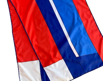 Vintage Vera Neumann Nylon Scarf: Red, White & Blue Stripe, Made in Japan