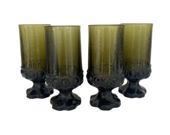 Lot of Four Stemmed Juice Glasses Tiffin Avocado Green Franciscan Madeira