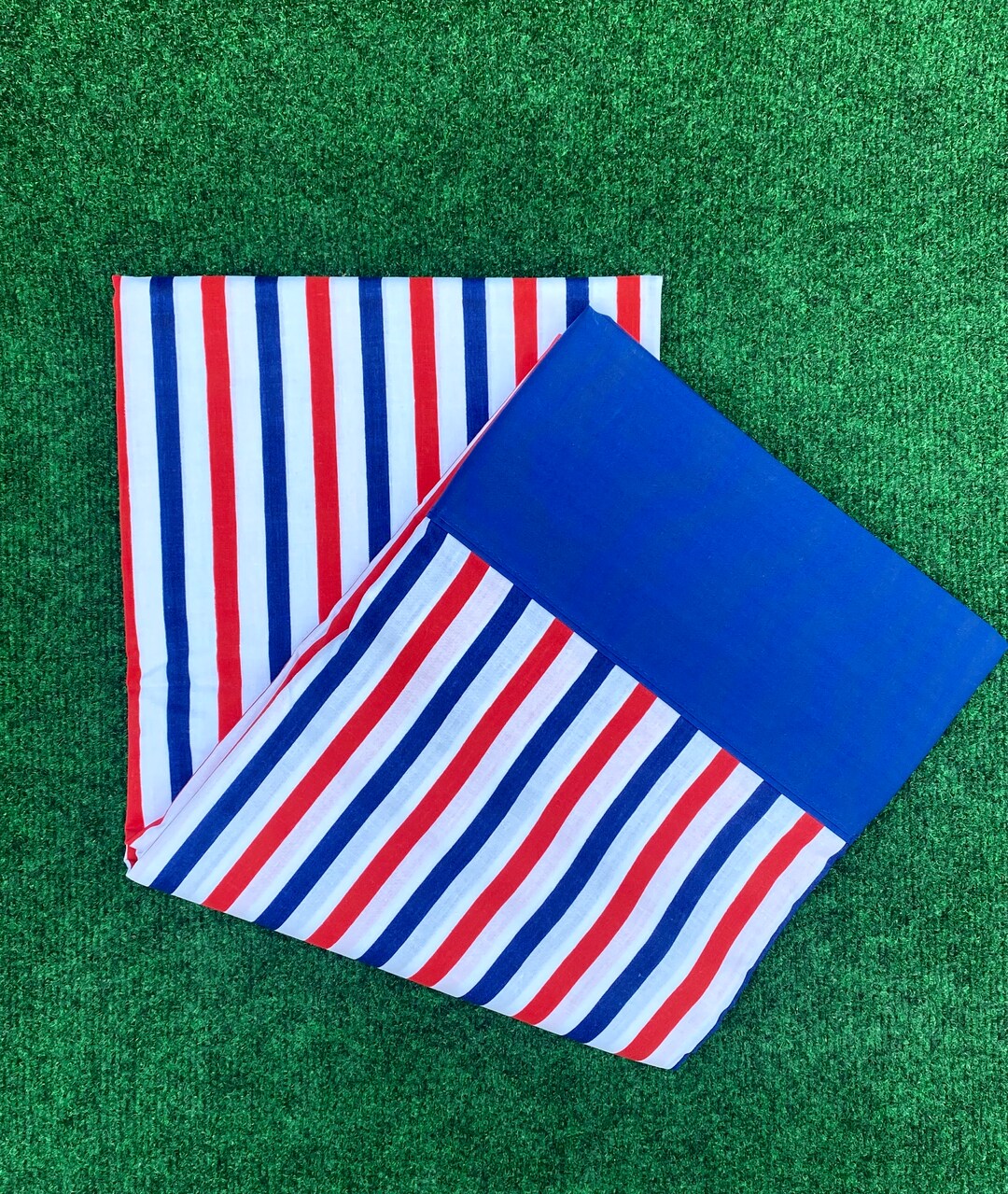 Red White Blue Sheets, Dead Stock Grants Bedding, Retro Bed Sheets, USA