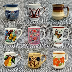 Vintage Coffee Mug – Choose One Retro Mid Century Ceramic Cup – Collectible Drinkware  1960&#39;s-70&#39;s Kitchen Decor Updated Selection 9/01