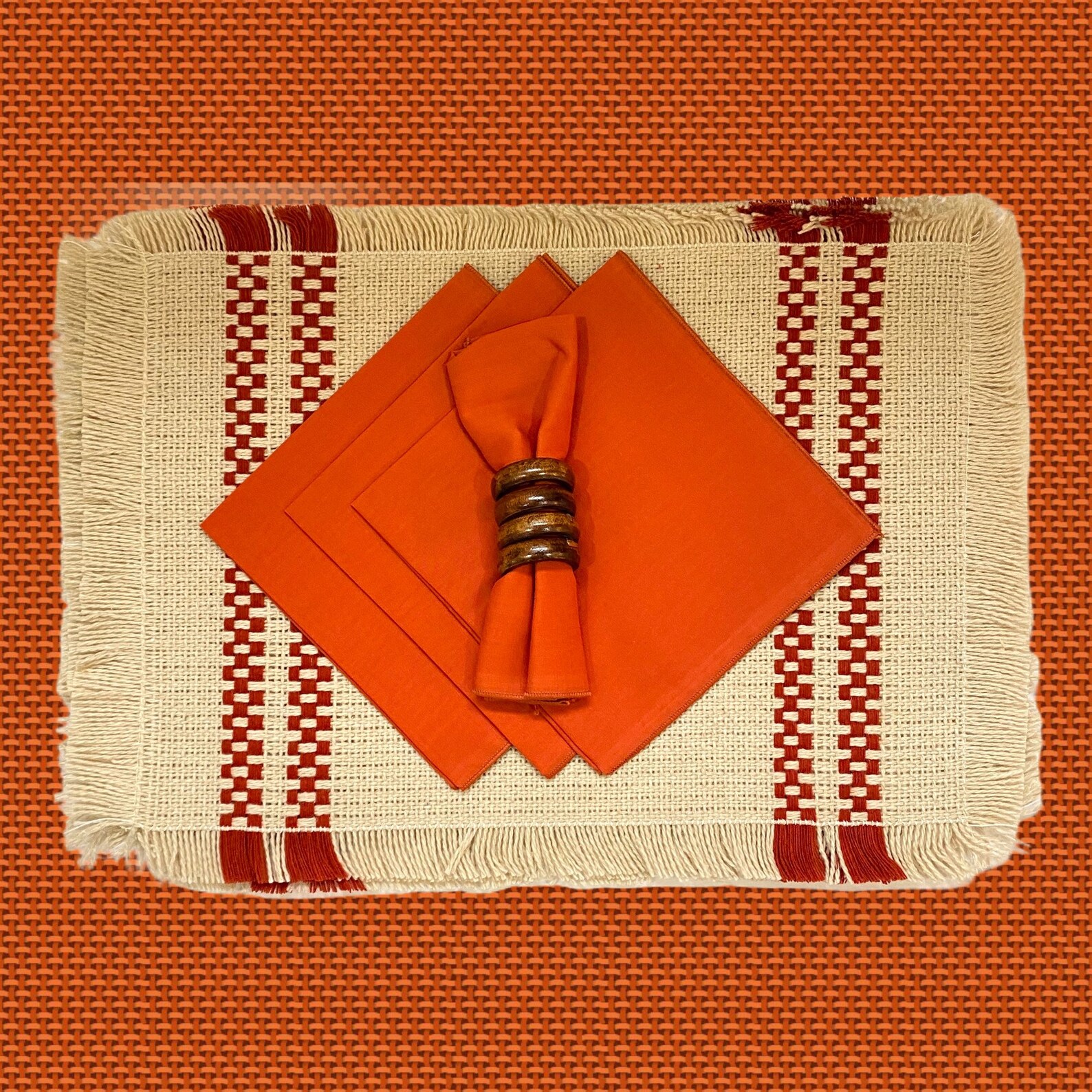 Vintage Placemat and Napkin Set Etsy