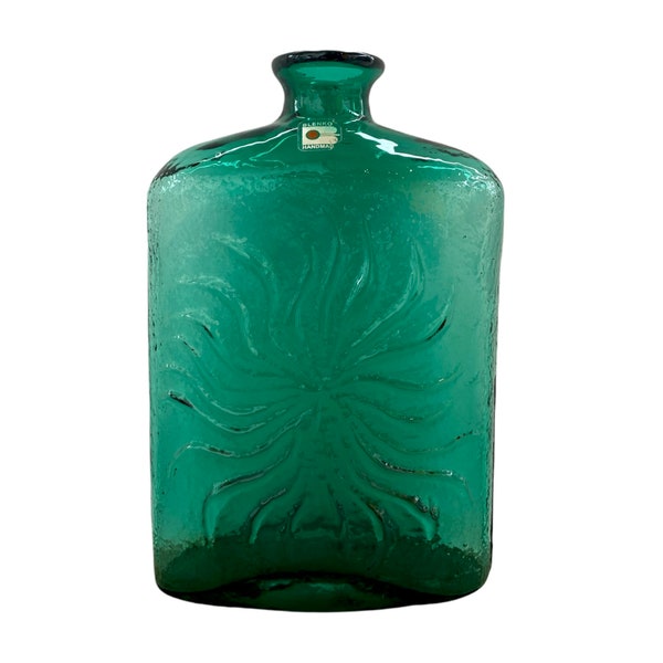 Blenko Juniper Starburst Bottle