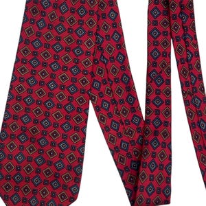 Vintage Liberty of London Red Graphic Silk Print Tie 1990’s