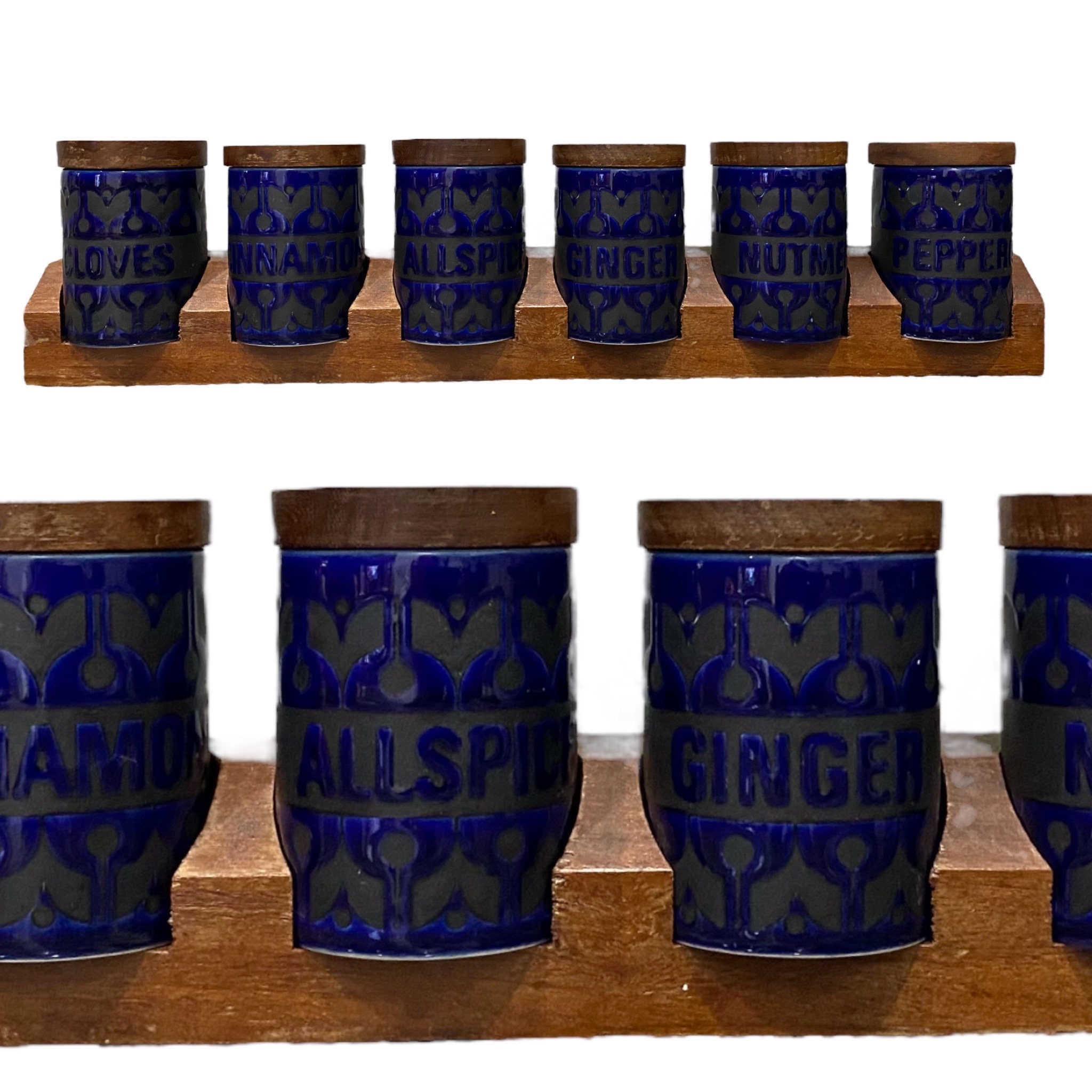 Blue cheap spice jars