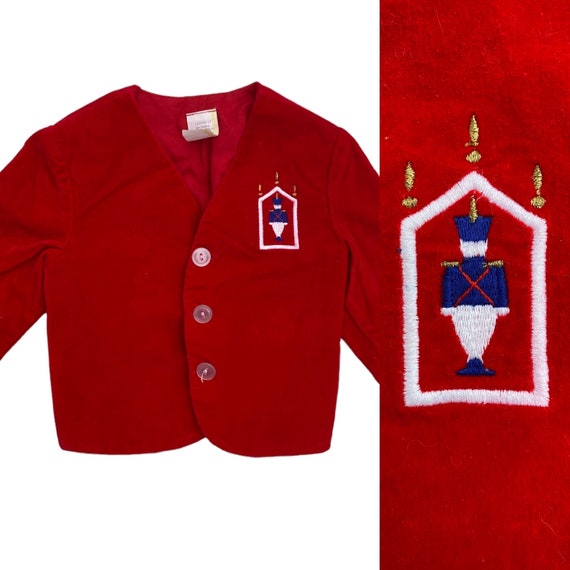 Boys Red Velvet Toy Solider Jacket, Toddler Boys … - image 1