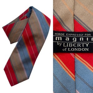 Vintage Liberty of London Silk Striped Tie 1970&#39;s