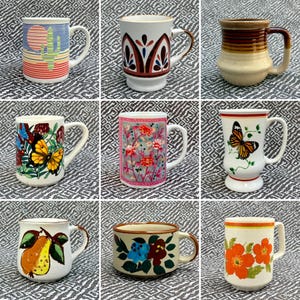 Vintage Coffee Mug – Choose One Retro Mid Century Ceramic Cup – Collectible Drinkware  1960&#39;s-70&#39;s Kitchen Decor Updated Selection 9/12