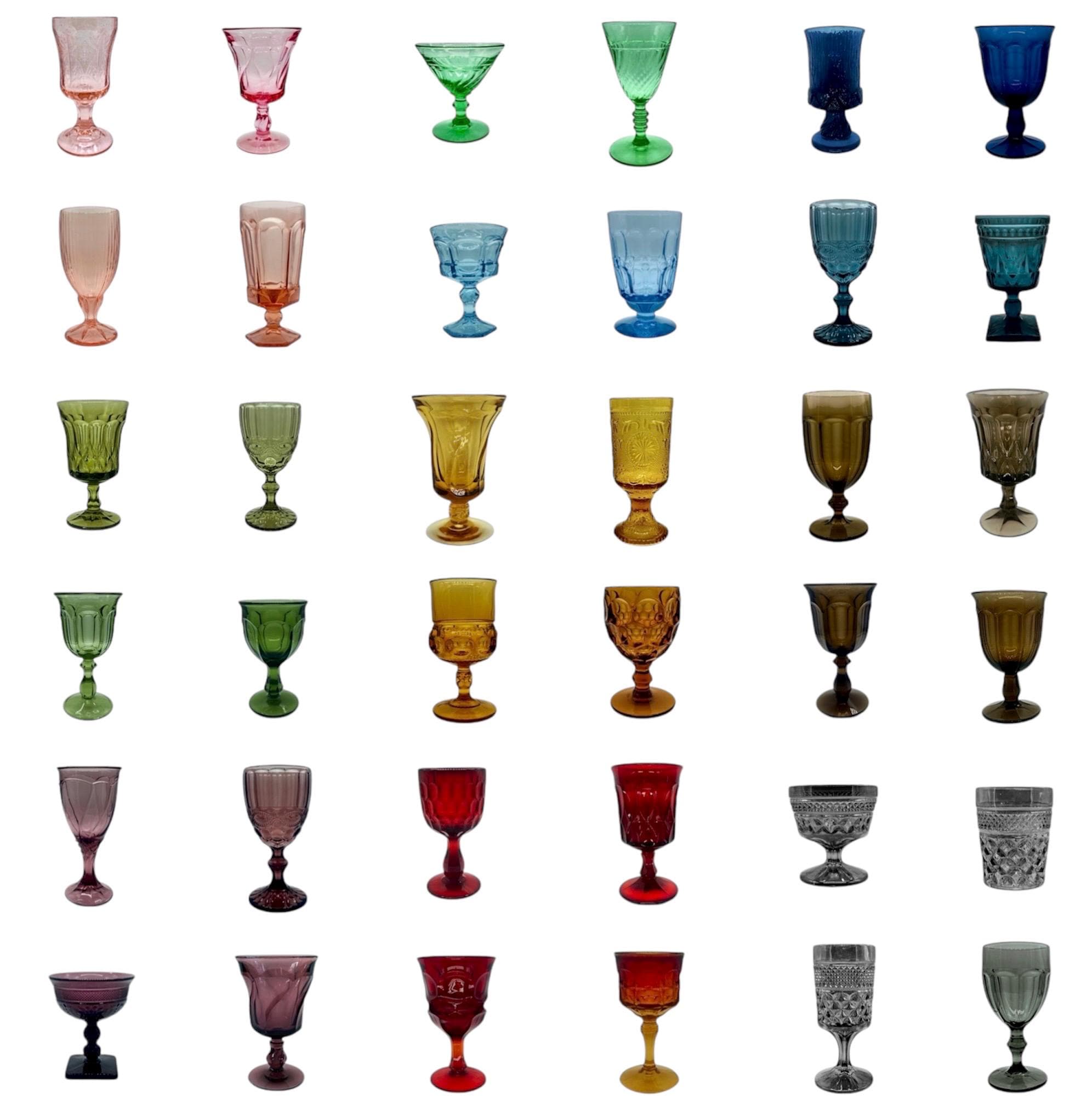 Colored Mid-Century Modern Wine or Water Glass – 1960's 1970's Retro Barware – Vintage Stemware – Collectible Drinkware Updated 9/13