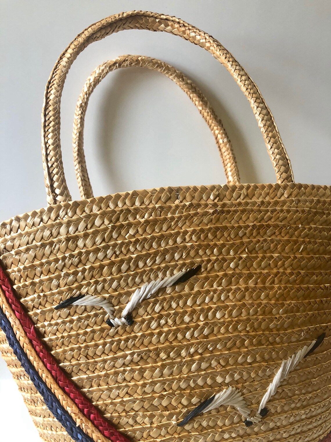 Vintage Straw Handbag 1960's Etsy