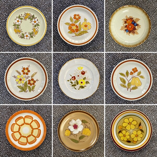 UPDATED 04/29 Vintage Stoneware Plates, Mismatched Stoneware Plate, Stoneware Dinner Plate, Vintage Dishes, Choose a Stoneware Plate