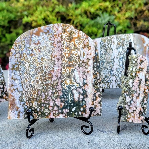 Rare crystal! Old stock druzy ocean jasper slabs, pink old stock ocean jasper, marovato ocean jasper, ocean jasper crystal slabs,