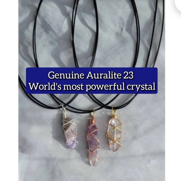 Auralite 23 necklace, Genuine auralite 23 crystal necklace, auralite 23 crystal, moldavite alternative