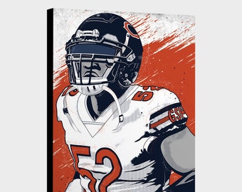 Player Number 52 Mack Chicago Football Team Oil Painting Kids Room Art Player Number 52 Mack Chicago Football Team Oil Painting Kids Room Art