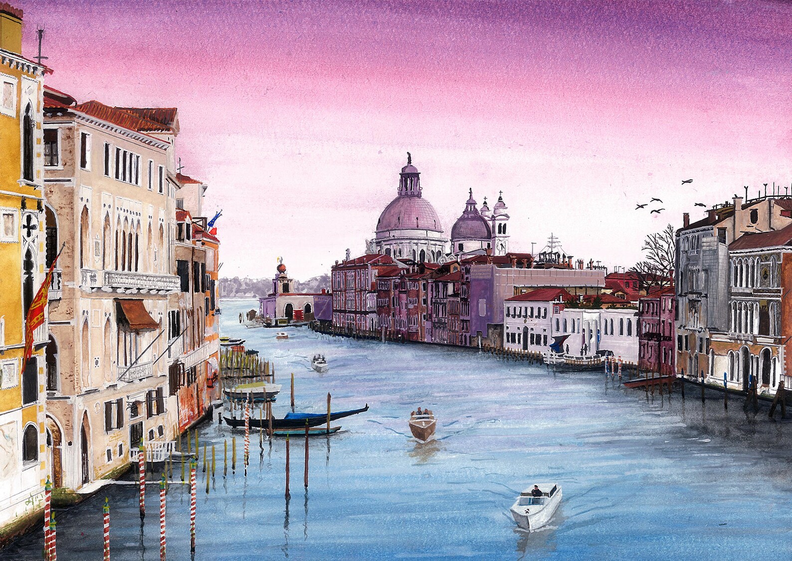 Venice Postcard Grand Canal Postcard Italy Postcard Sunset | Etsy