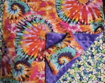 Bearded dragon blanket set tye dye love