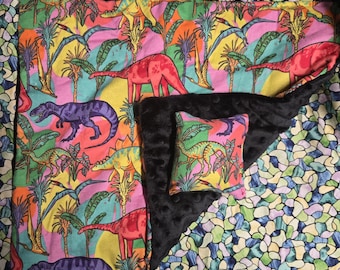 Bearded dragon blanket set vibrant dinos