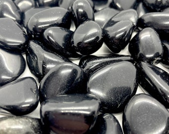 Black Obsidian Tumbles, Black Obsidian Tumbled Stones, Tumbled Black Obsidian