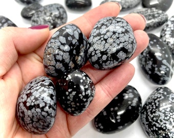 Snowflake Obsidian Tumbles, Snowflake Obsidian Tumbled Stones