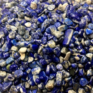 50g - Lapis Lazuli Chips, Tumbled Lapis Lazuli Chips