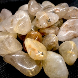 Rutile Tumbles, Rutilated Quartz Tumbles, Rutile Tumbled Stones, Tumbled Rutile, Tumbled Rutilated Quartz