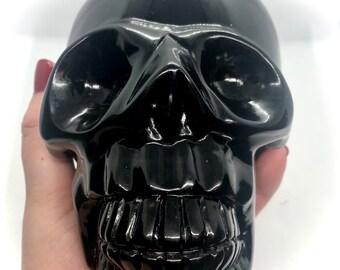 XLarge Black Rainbow Obsidian Skull