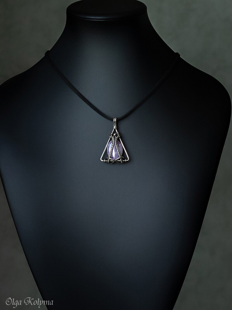 Silver pendant Mens pendant Kyanite Wire wrapped pendant Mens Etsy