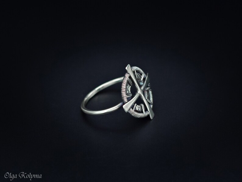 Celtic cross ring Silver jewelry Wire wrapped ring jewelry for men