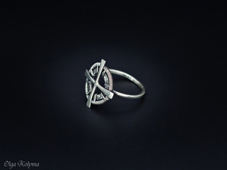 Celtic cross ring Silver jewelry Wire wrapped ring jewelry for men