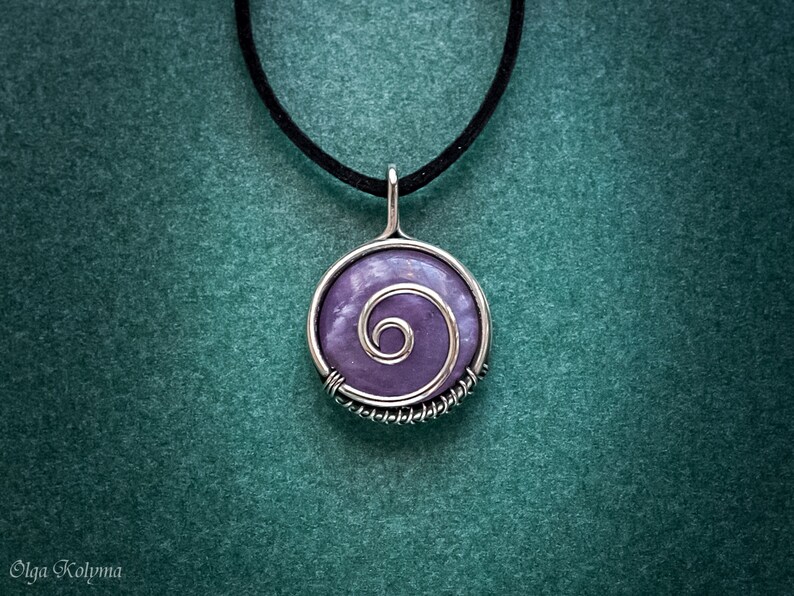 Silver pendant Wire wrapped pendant Amethyst pendant Silver Etsy