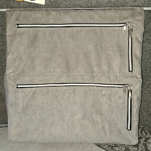 Stauraumtasche zwei Fächer, Fenstertasche zwei Fächer, Microfaser, grau, DIY Camper, Mini-Camper, Geländewagen