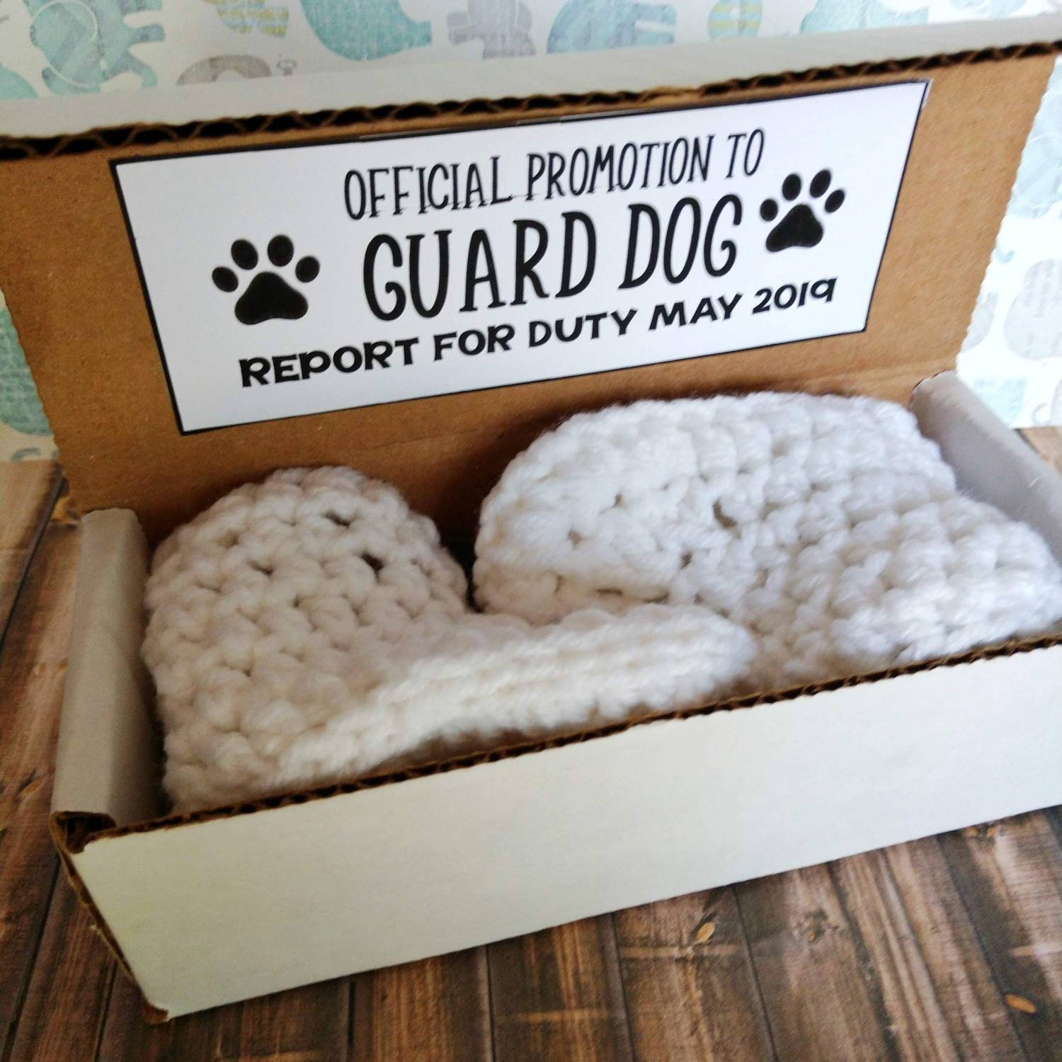 Dog Pregnancy Announcement Promoted to Guard Dog Baby Etsy