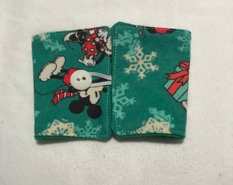 Mickey and Minnie Mouse holiday coffee cozy