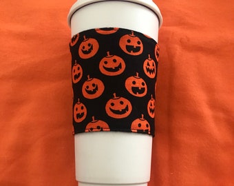 Fun jack o lantern coffee cozy