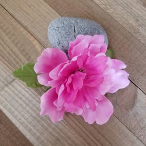 Pink peony hair clip, peony hair clip, pink peony hairclip, pink flower hair clip, wedding hair clip