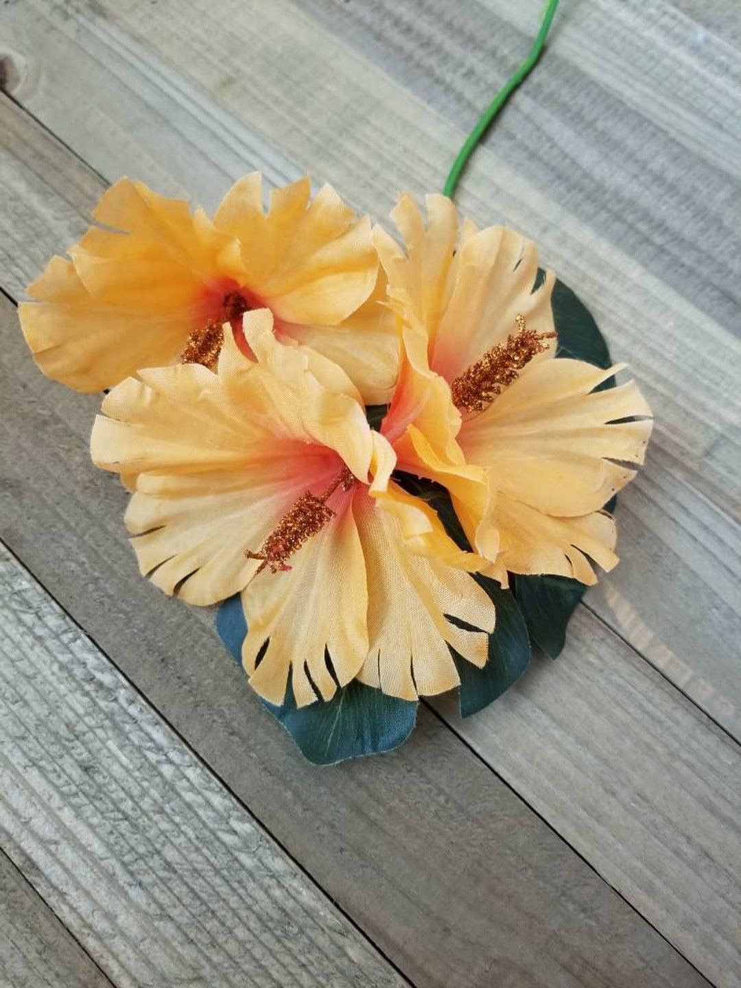Orange Hibiscus, Orange Hibiscus Silk Flowers, Mixed Hibiscus Flowers