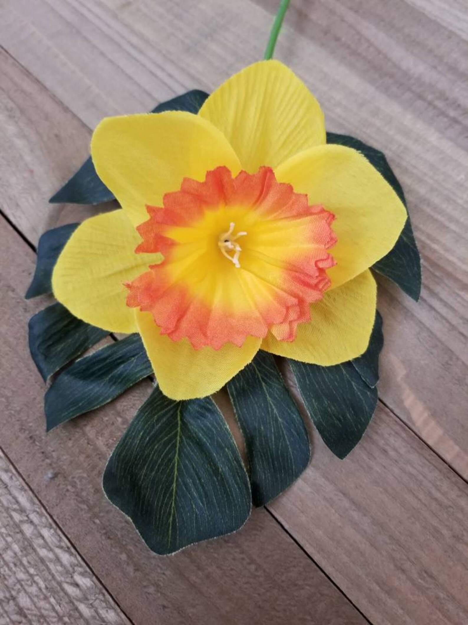 Daffodil Fabric Flowers Yellow Daffodil Silk Flowers Etsy