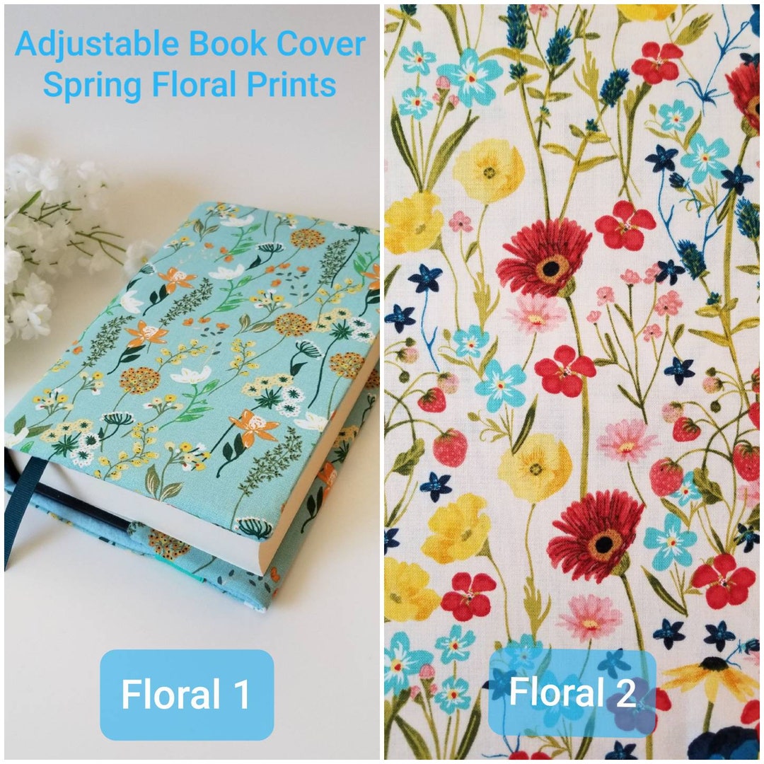 Adjustable Book Cover, Adjustable Book Sleeve, Fabric Book Cover