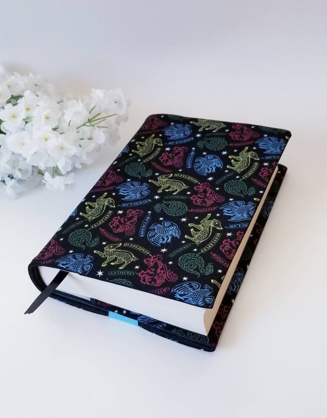 Adjustable Book Cover, Adjustable Book Sleeve, Fabric Book Cover