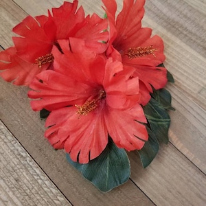 Red hibiscus, red hibiscus silk flowers, hibiscus flowers, hibiscus silk flowers, tropical flowers, hibiscus, set of three
