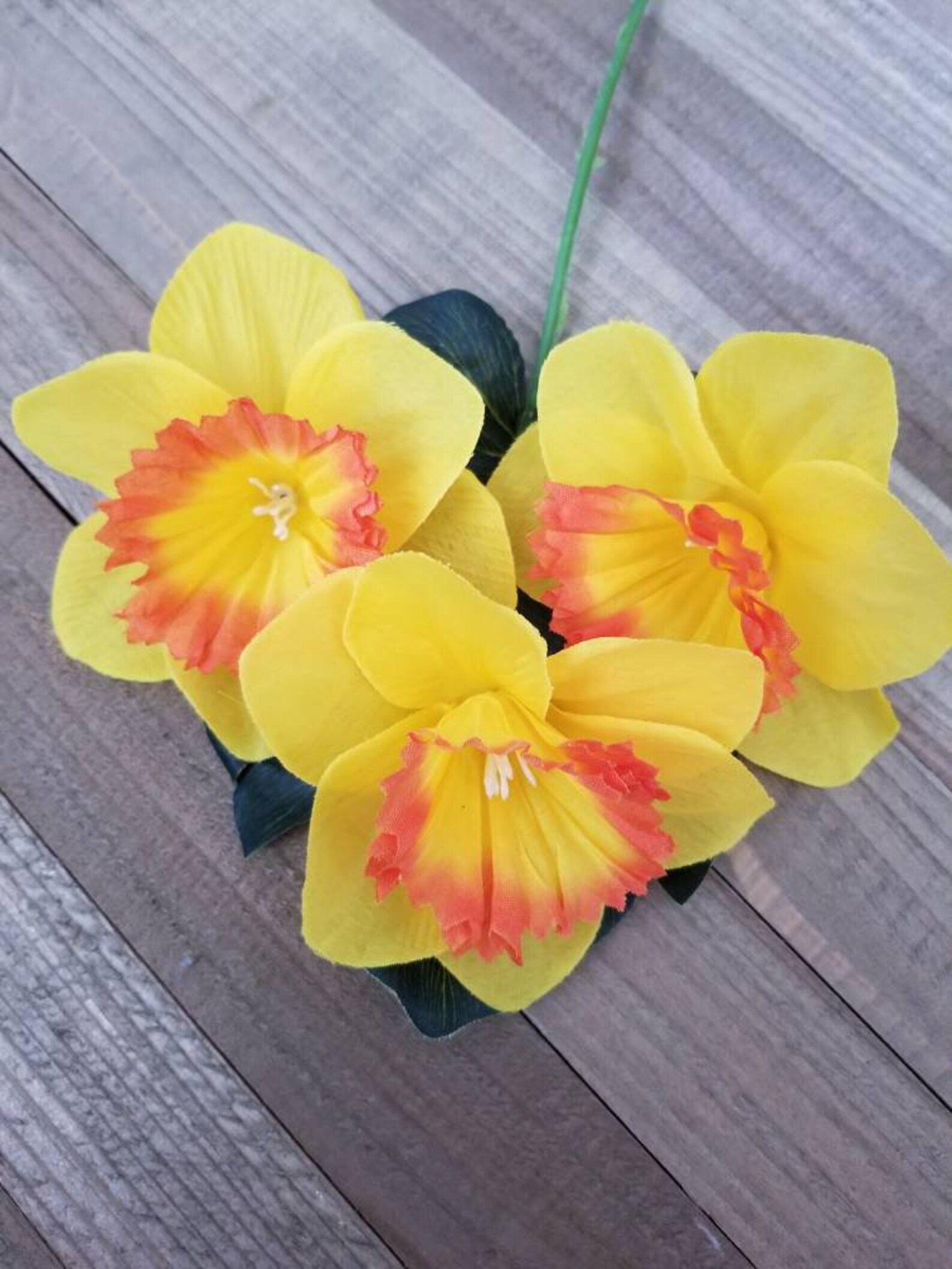 Daffodil Fabric Flowers Yellow Daffodil Silk Flowers Etsy