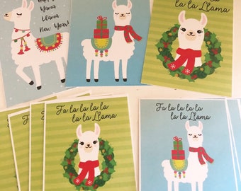 Fa La La La Llama Christmas and New Year's Printable Kit