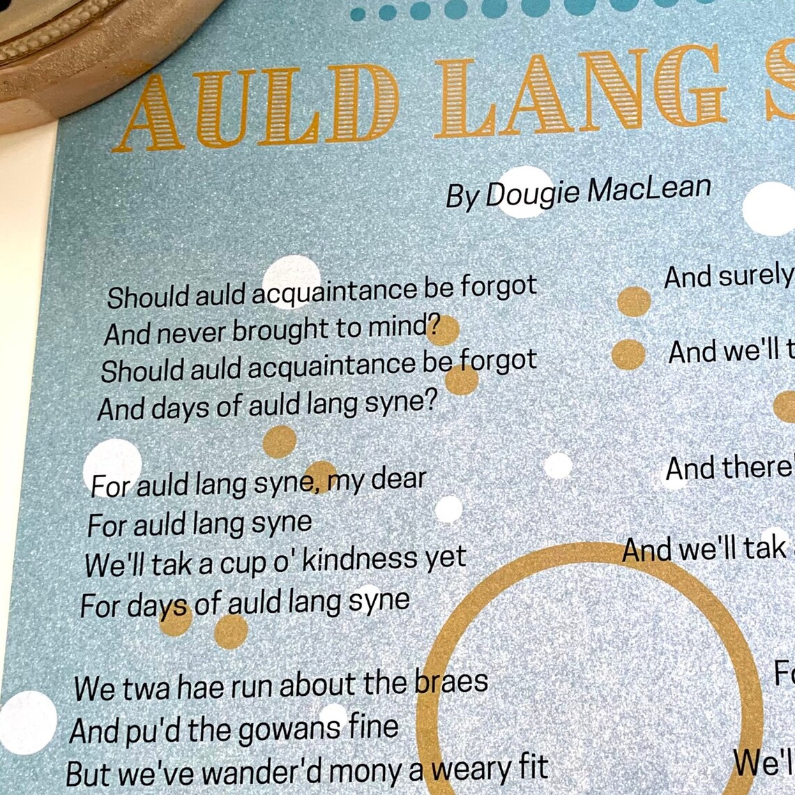 Auld Lang Syne Printable Lyrics - Etsy UK 