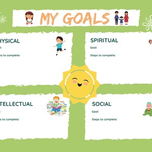 Cuadro de objetivos para niños