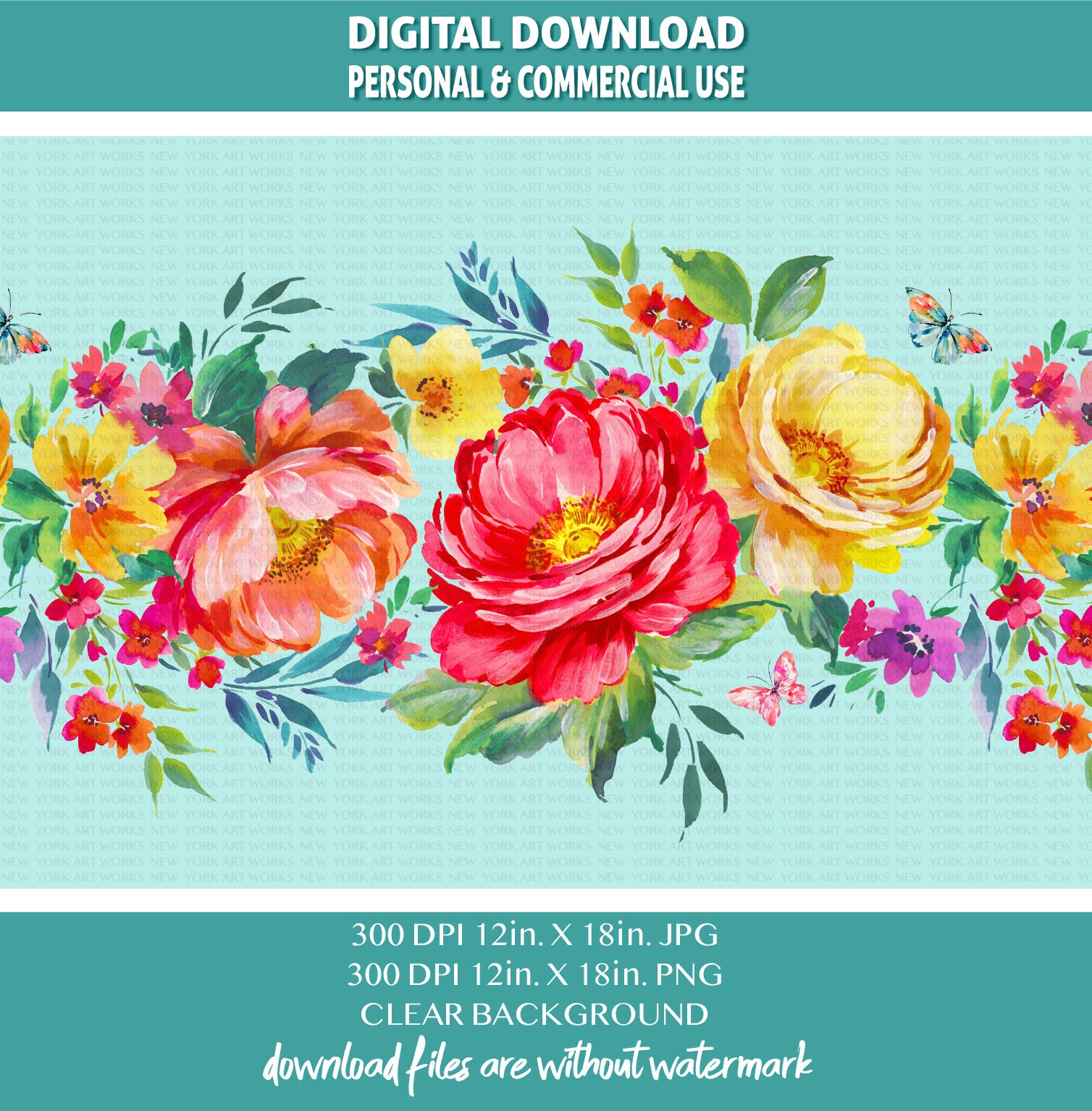 Floral Seamless Digital Paper: Pioneer Woman Style (PNG, JPG) - Etsy