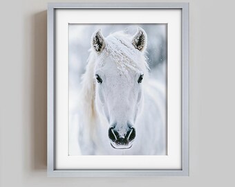Horse Print SNOWY WINTER WallArt Digital Download Downloadable Artful Wall Art Artful Winter Print Winter Printful Print Winter Decore Wall