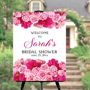 Blush Pink Floral Bridal Shower Sign Custom Bridal Shower Welcome Sign Floral Flower Bridal Shower Decor Floral Bridal Shower Decorations